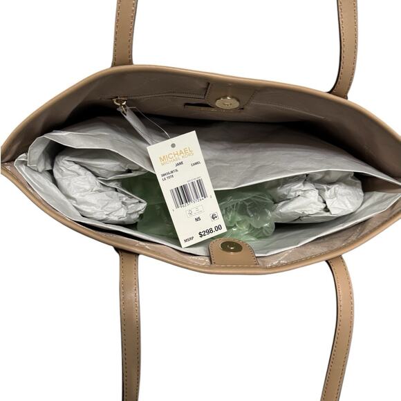 NWT! Michael Kors Jane Large Saffiano Leather Tote in Camel - Picture 4 of 7